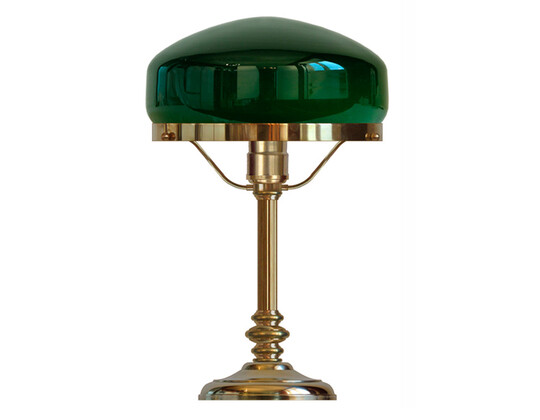 Bordslampa Karlfeldt - mässing / grön glasskärm
