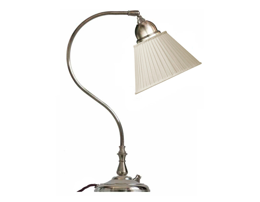 Bordslampa Lagerlöf - förnicklad / beige tygskärm